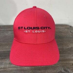 St Louis City SC Hat Cap Strap Back Mens Red MLS Soccer Embroidered Crest Patch